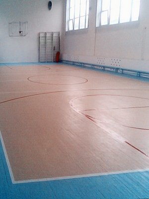 Половое покрытие спортивного зала школы,  Пермь